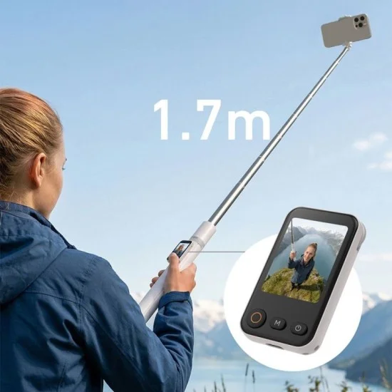 TELESIN Tripod HP Tongsis Monopod Preview Monitor Remote 1.7M - White